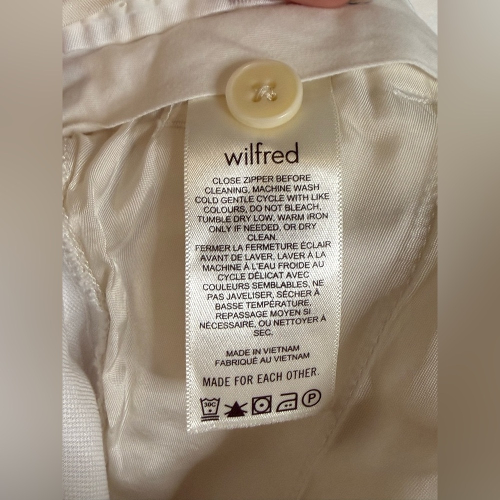 Aritzia Wilfred Linen Effortless Pant, White Size 6 - Picture 9 of 14